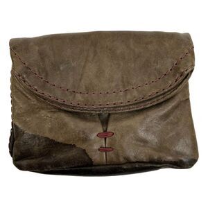 49 Square Miles Pouch Brown Genuine Leather Clutch Wallet Coin Purse Fold Over